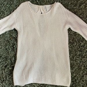 White open back sweater